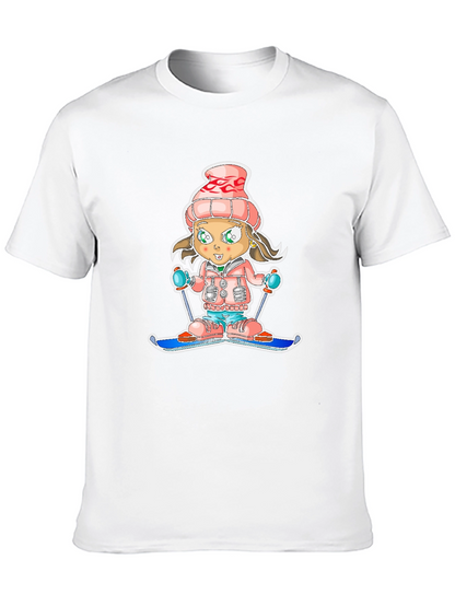 Cartoon Ski Girl T-Shirt
