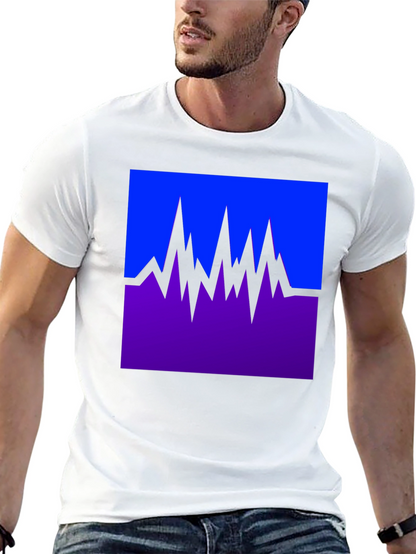 Abstract Mountain Graphic Tee - Black
