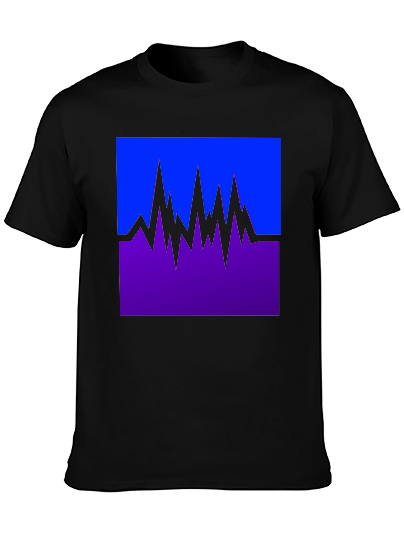 Abstract Mountain Graphic Tee - Black