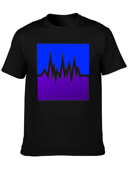 Abstract Mountain Graphic Tee - Black