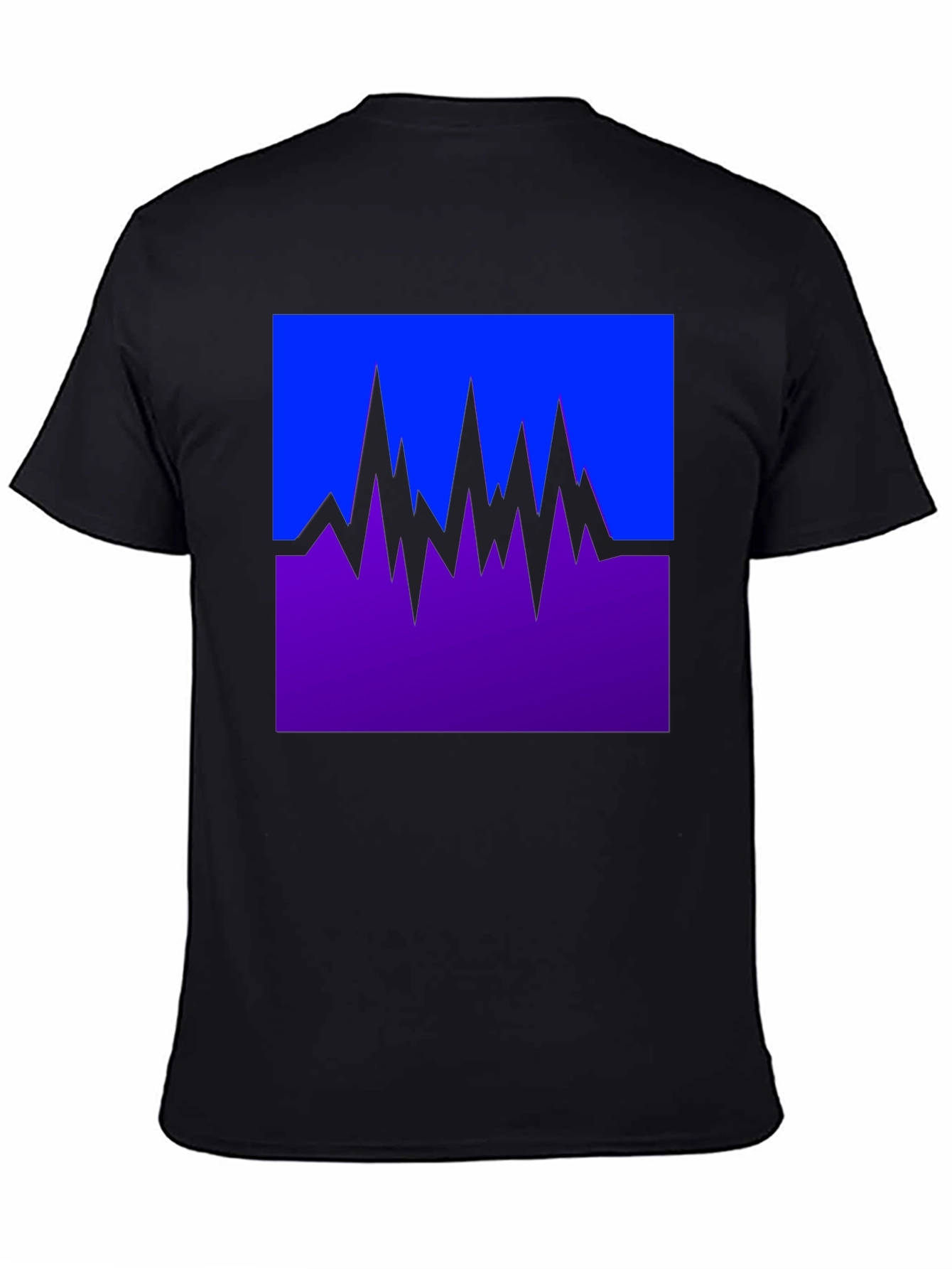 Abstract Mountain Graphic Tee - Black