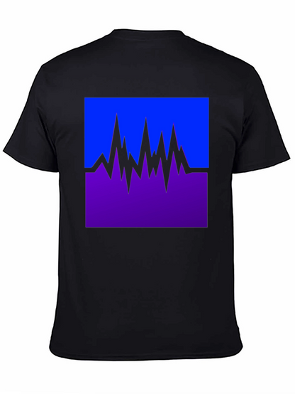Abstract Mountain Graphic Tee - Black