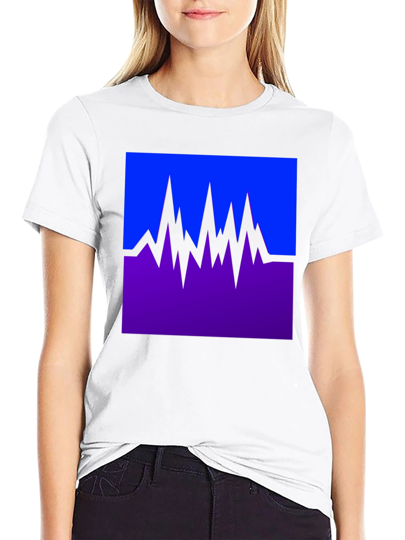 Abstract Mountain Graphic Tee - Black