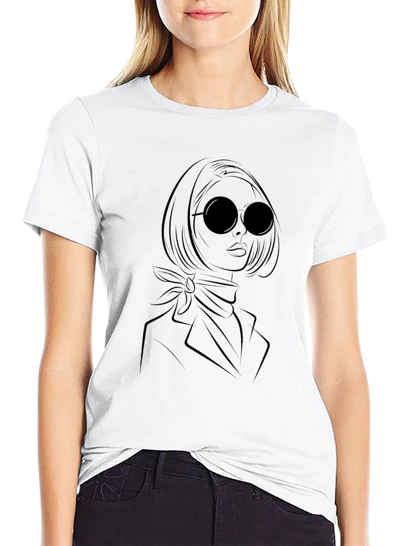 Elegant Woman Graphic Tee - Black
