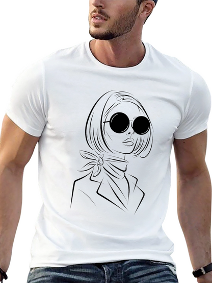 Elegant Woman Graphic Tee - Black