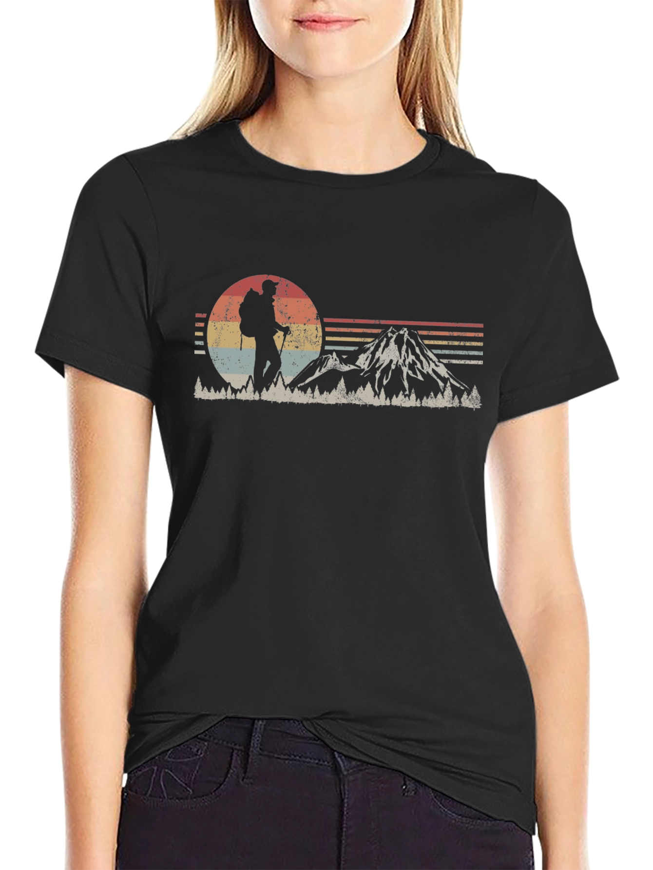 Retro Hiker T-Shirt - Mountain Adventure Tee