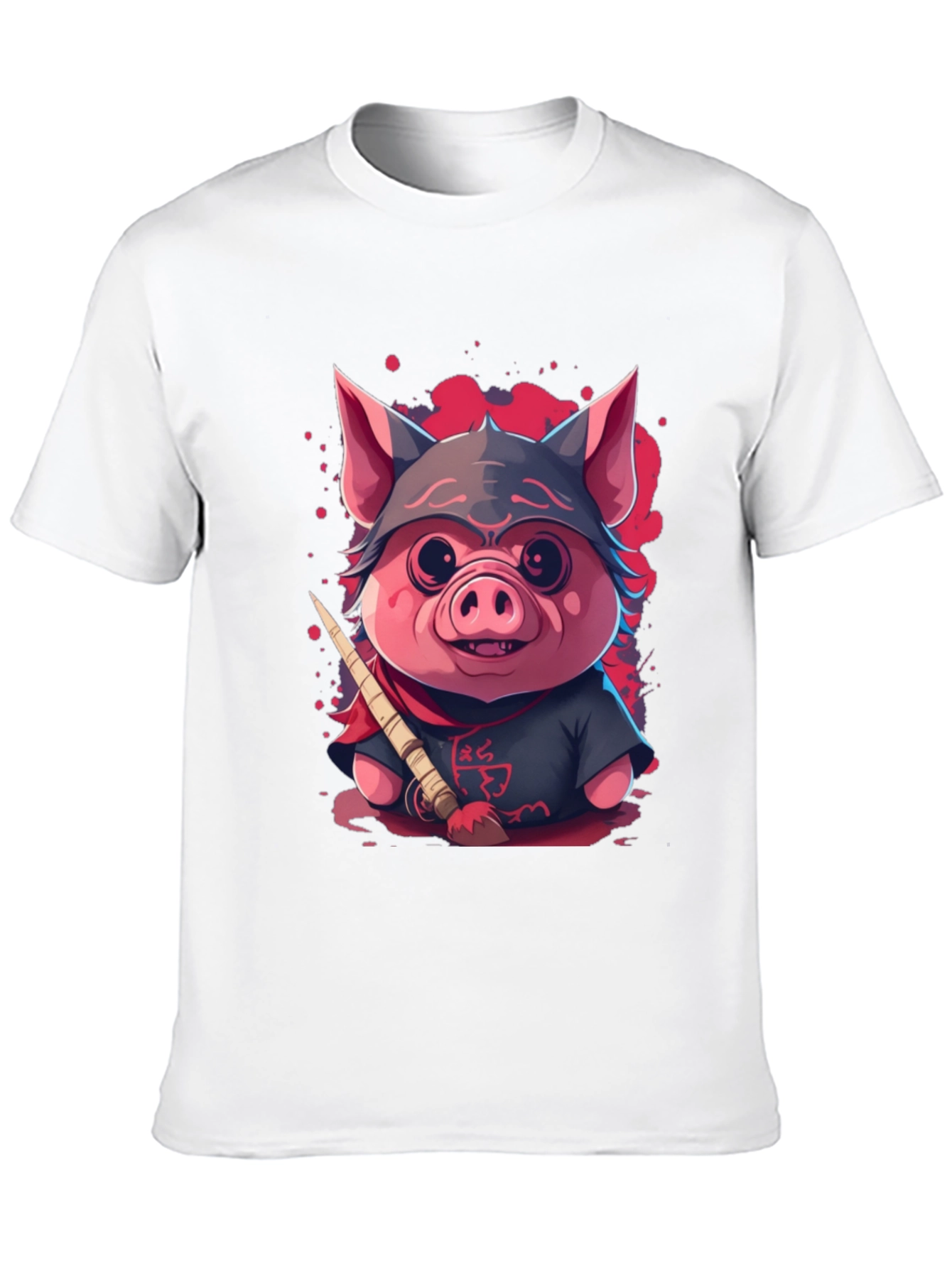 Ninja Pig Graphic T-Shirt - Black