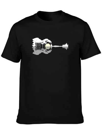 Guitar Landscape Graphic Tee - Black
