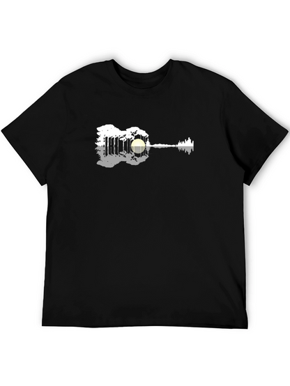 Guitar Landscape Graphic Tee - Black