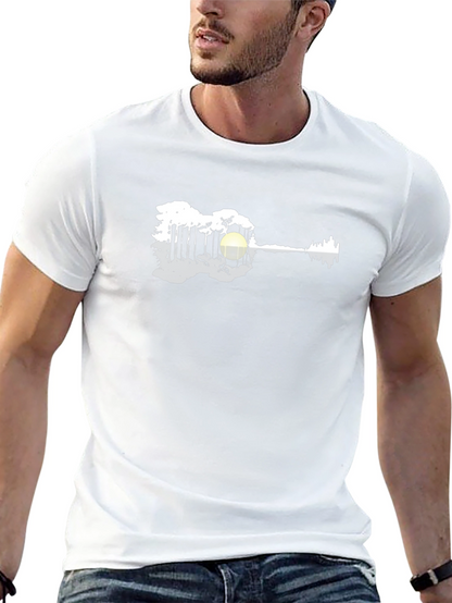 Guitar Landscape Graphic Tee - Black