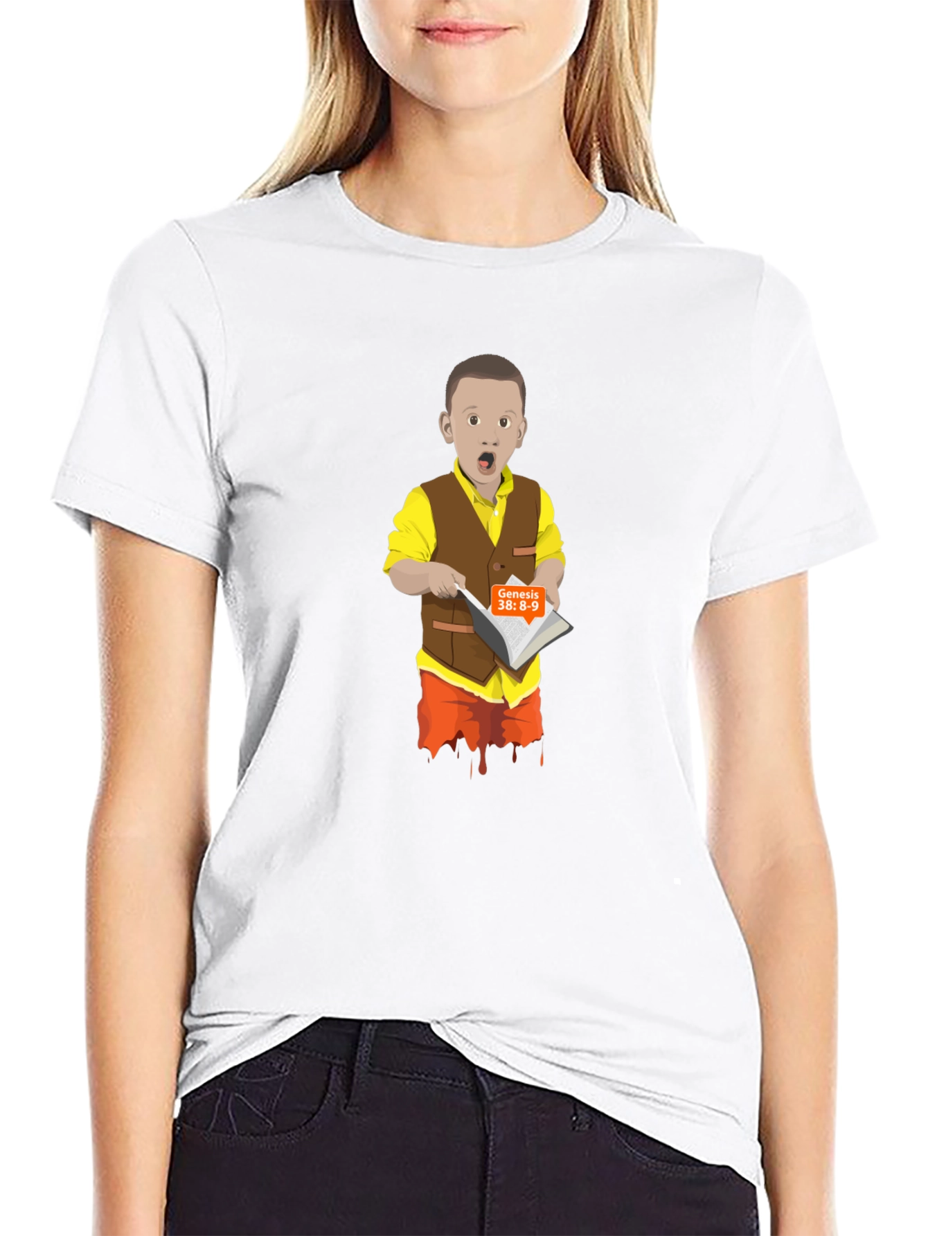 Cartoon Boy Reading T-Shirt
