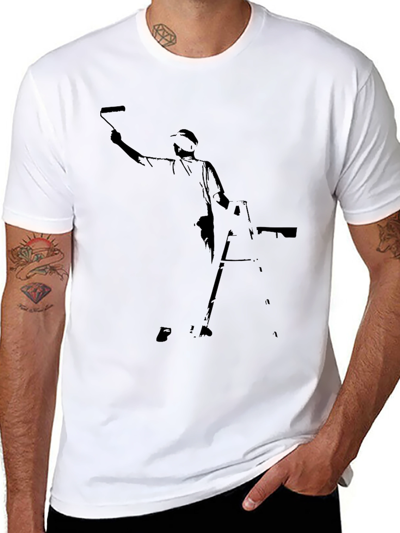 Painter Silhouette Black T-Shirt