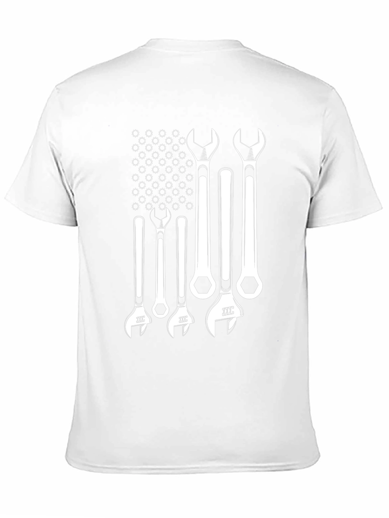 Mechanic Wrench American Flag Graphic Tee - Black