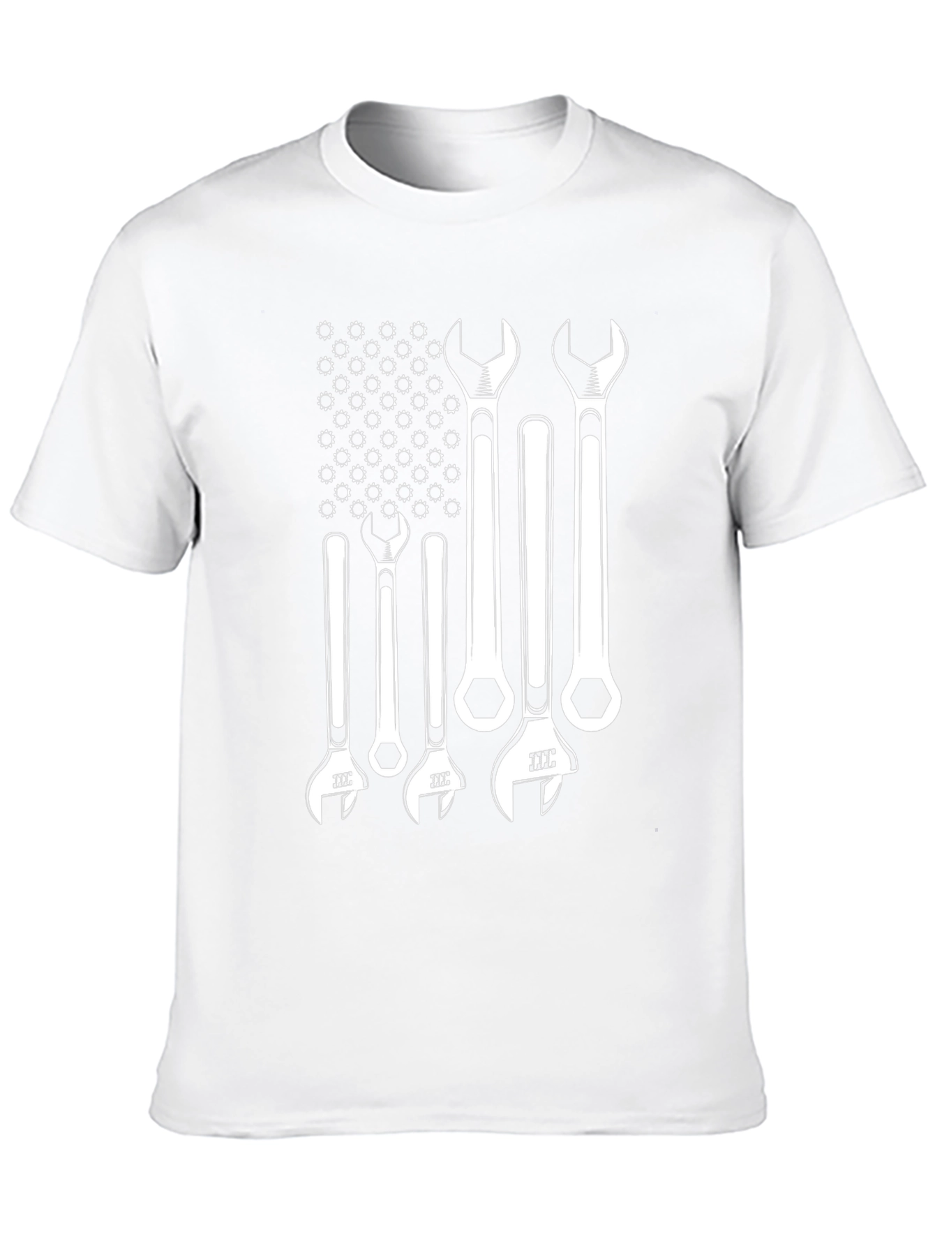 Mechanic Wrench American Flag Graphic Tee - Black