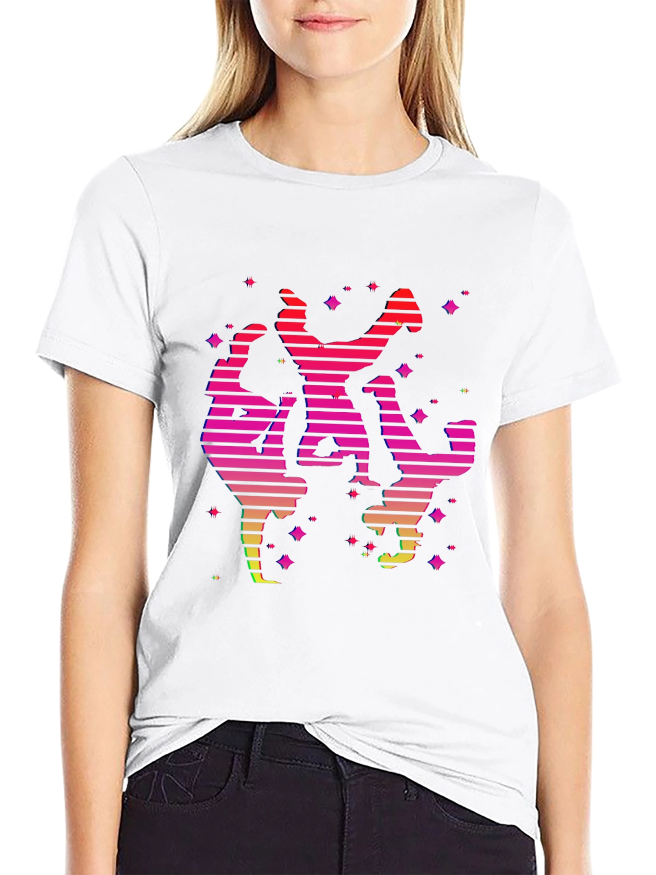Retro Dancer Graphic Tee - Black