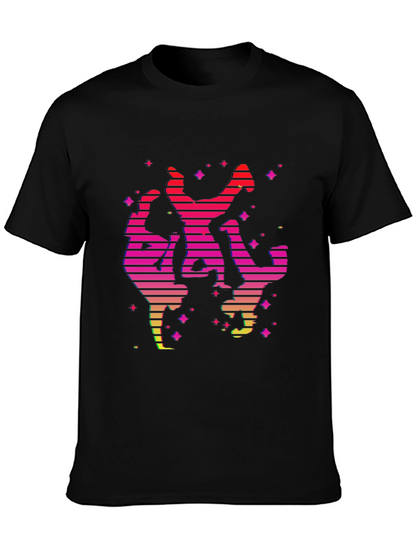 Retro Dancer Graphic Tee - Black