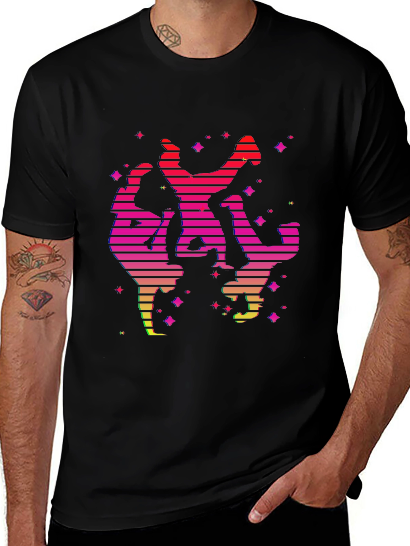Retro Dancer Graphic Tee - Black