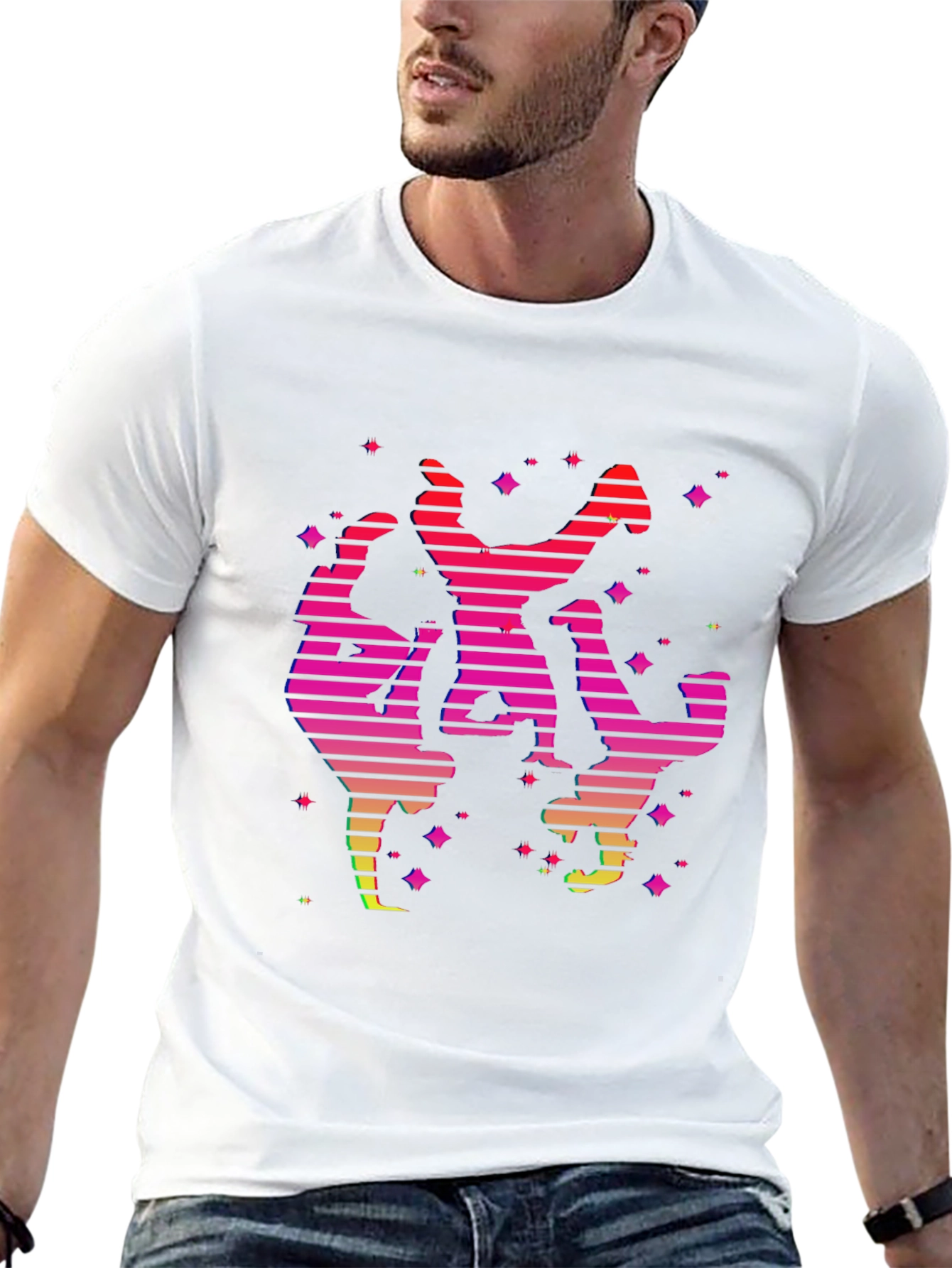 Retro Dancer Graphic Tee - Black
