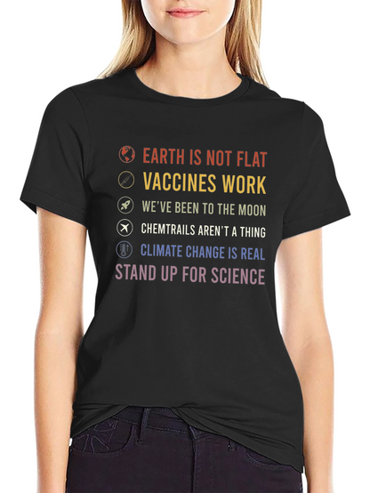 Science Advocacy T-Shirt: Earth Vaccines Moon Climate