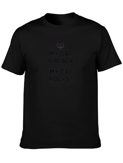 Black Cat Rocks Graphic Tee - Mens