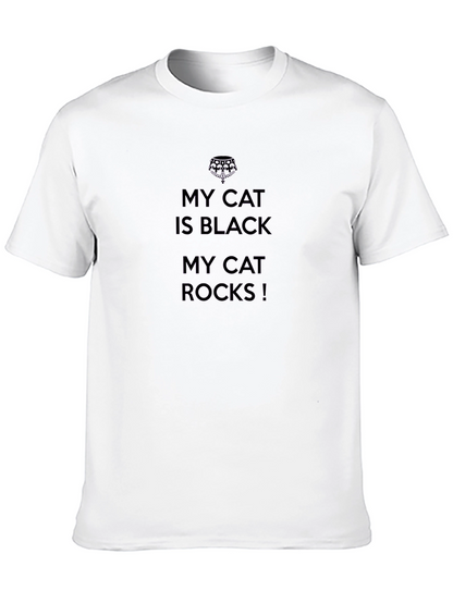 Black Cat Rocks Graphic Tee - Mens