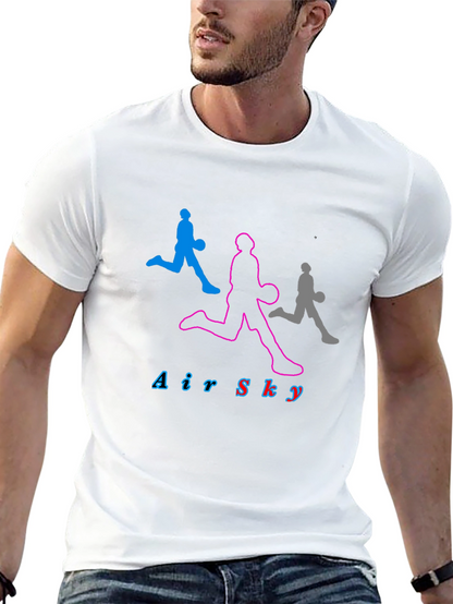 Air Sky Graphic Tee - Black Cotton Basketball Shirt
