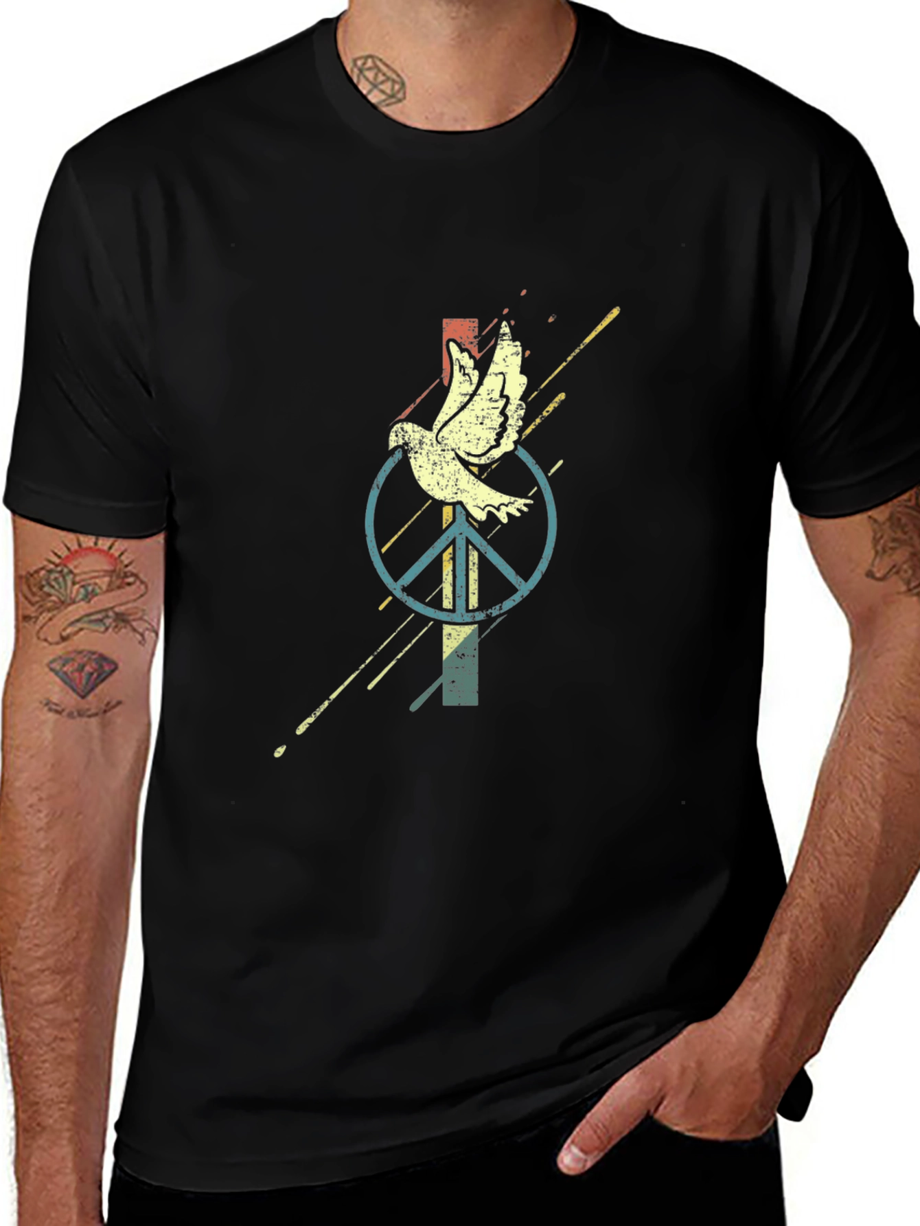 Dove & Peace Sign Graphic Tee