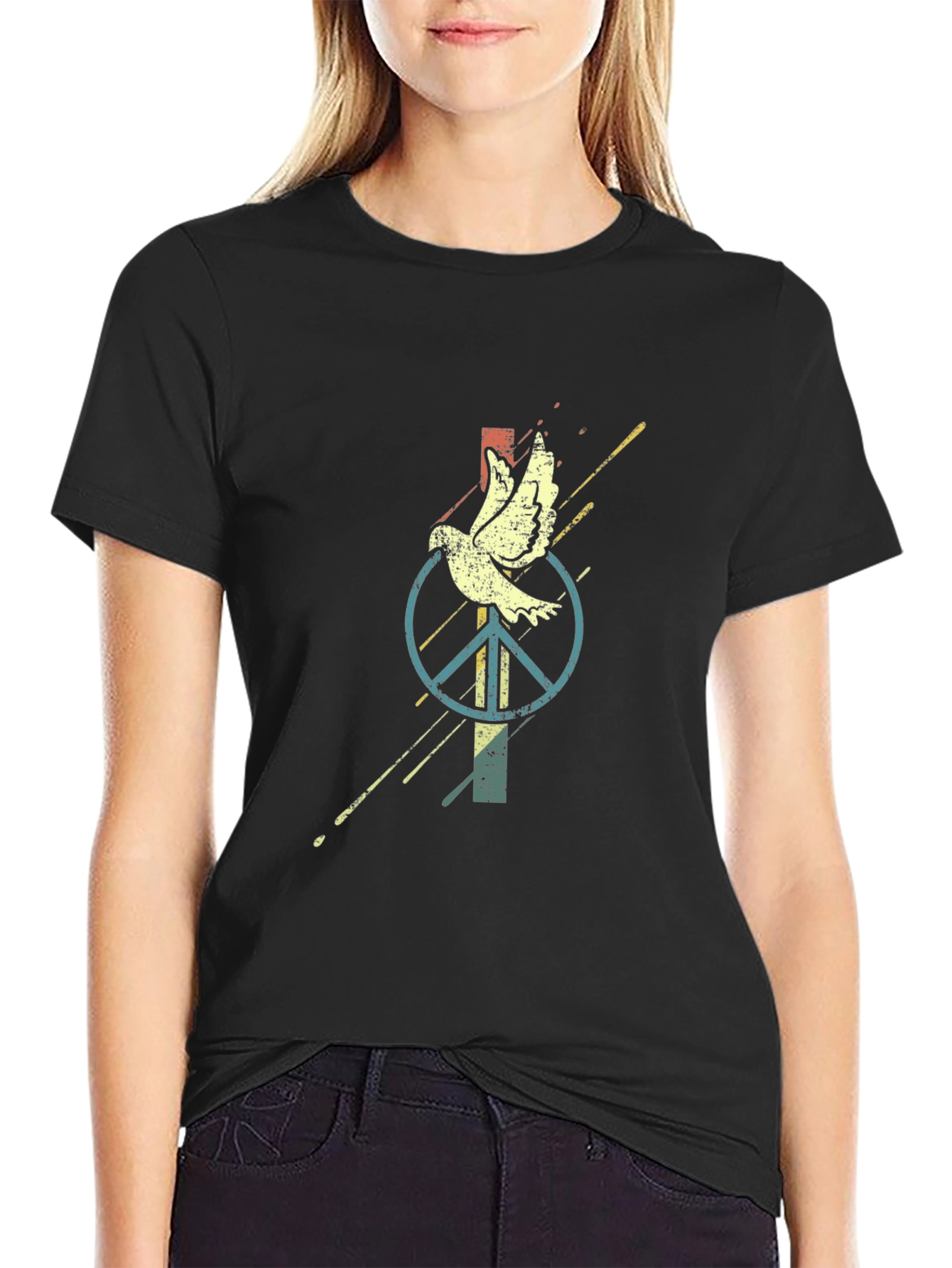Dove & Peace Sign Graphic Tee
