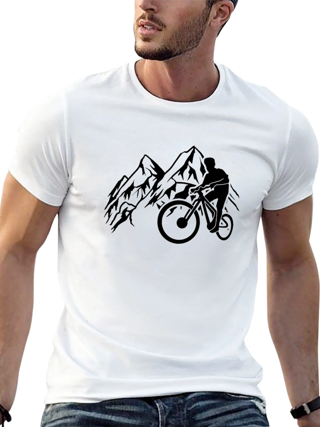 Mountain Biking Graphic Tee - Black
