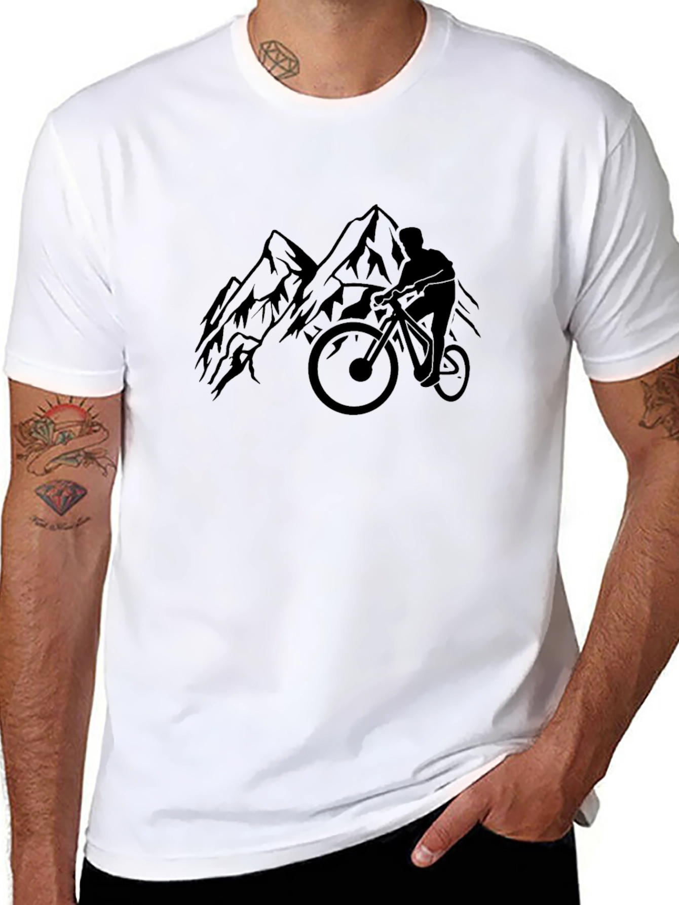 Mountain Biking Graphic Tee - Black
