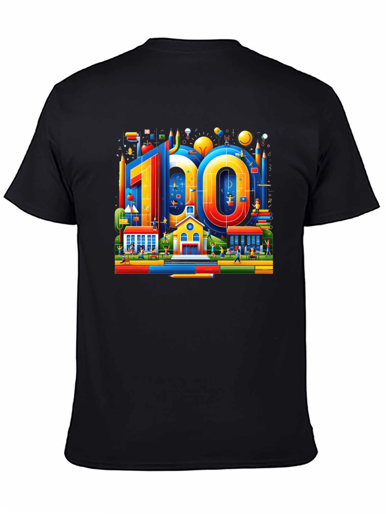 100 Days of School Black Graphic Tee