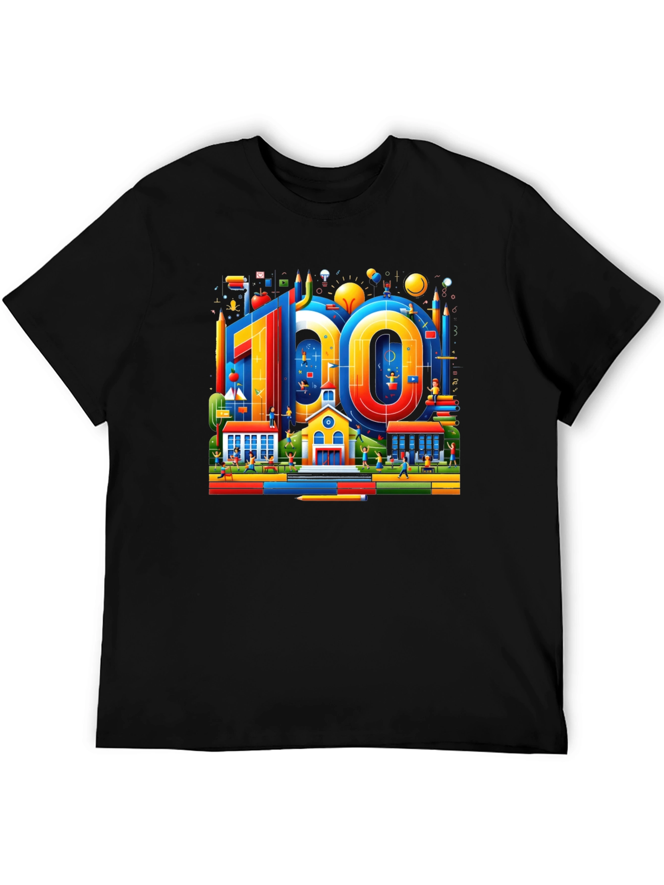 100 Days of School Black Graphic Tee