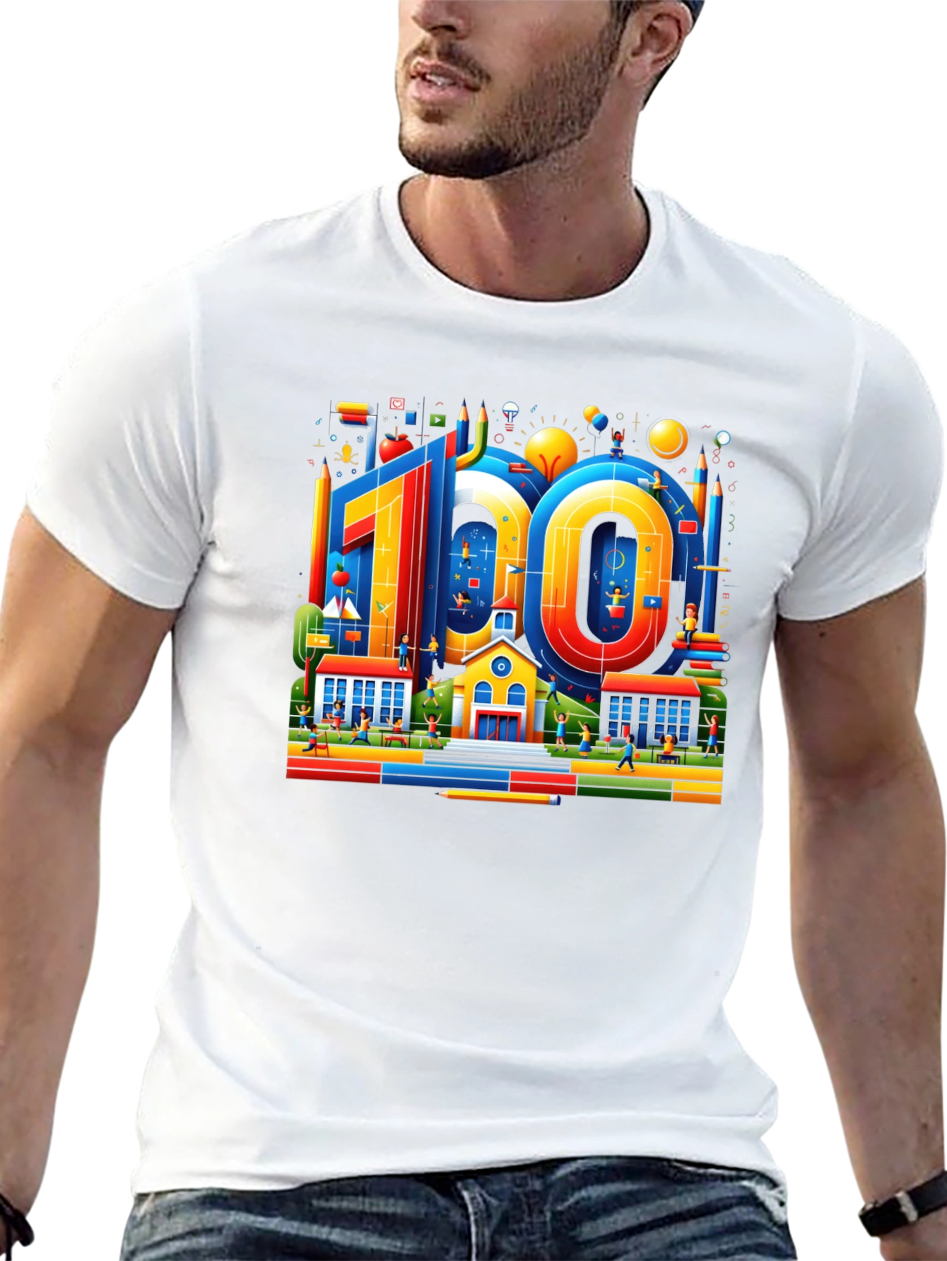 100 Days of School Black Graphic Tee