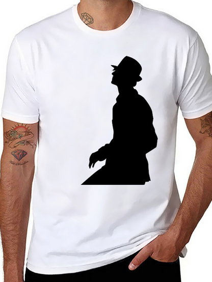 Stylish Black T-Shirt with Silhouette Print
