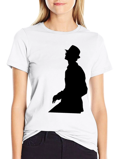 Stylish Black T-Shirt with Silhouette Print