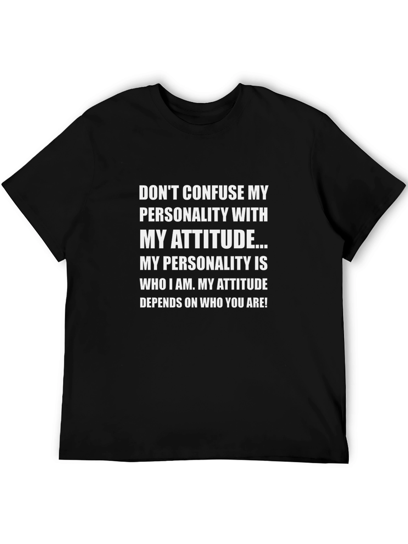 Attitude Personality Graphic Tee - Black