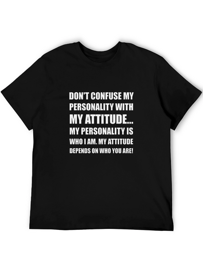 Attitude Personality Graphic Tee - Black
