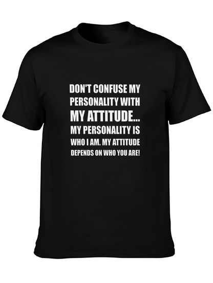 Attitude Personality Graphic Tee - Black