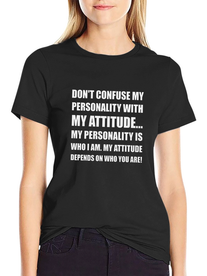 Attitude Personality Graphic Tee - Black