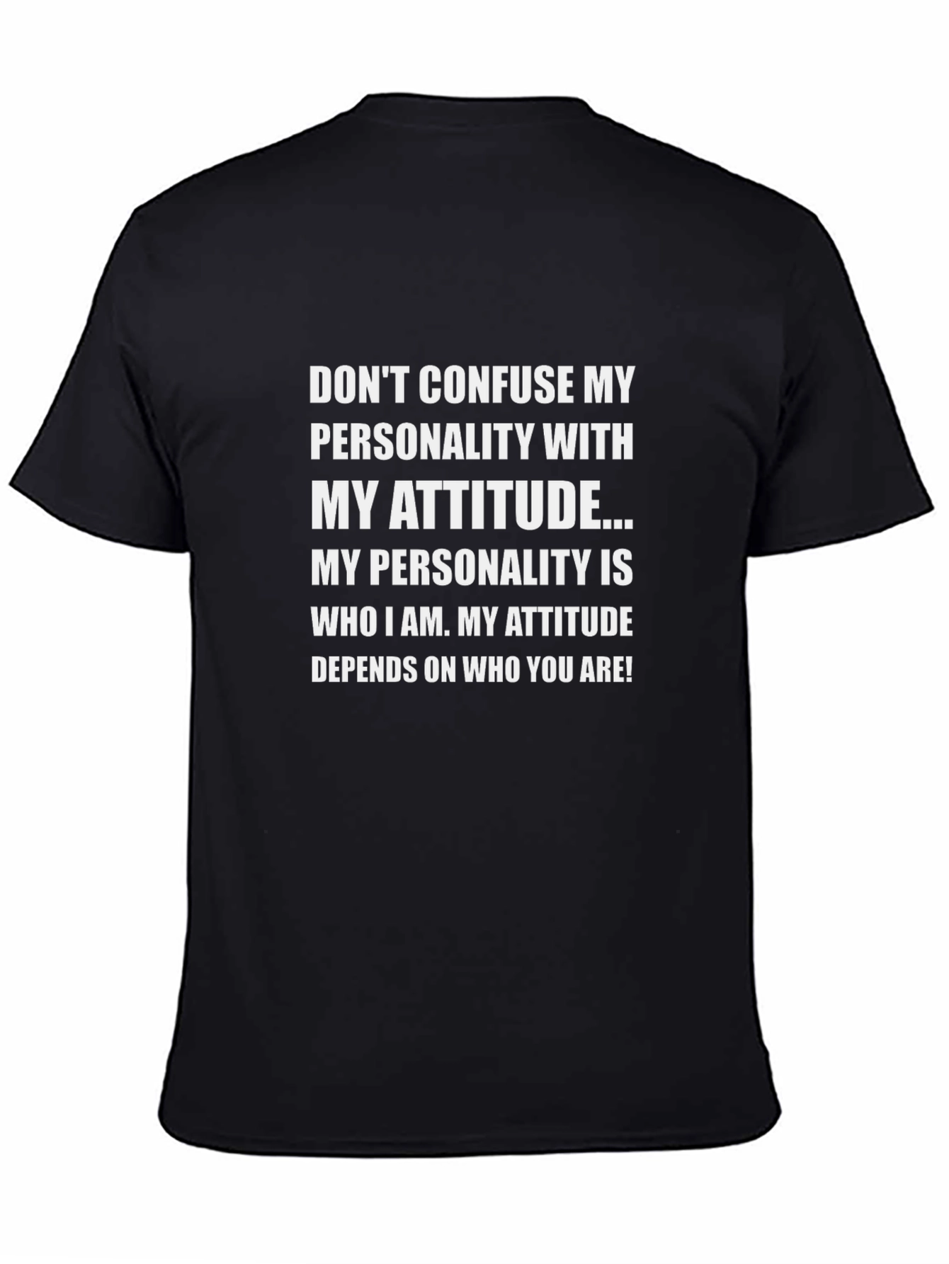 Attitude Personality Graphic Tee - Black