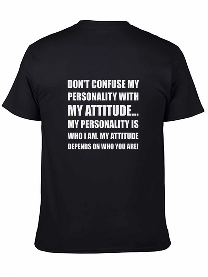 Attitude Personality Graphic Tee - Black