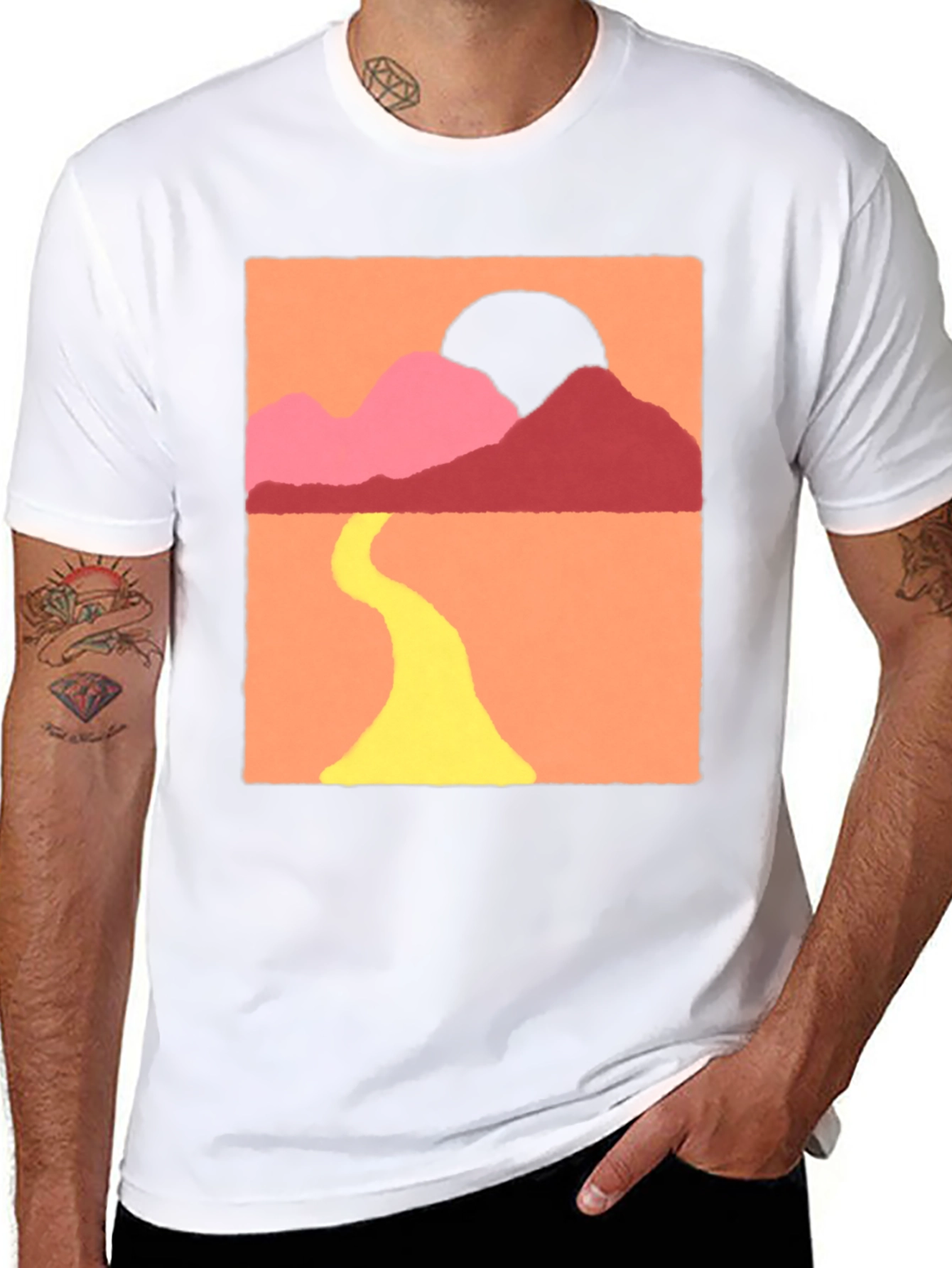 Sunset Mountain Graphic Tee - Stylish Comfort