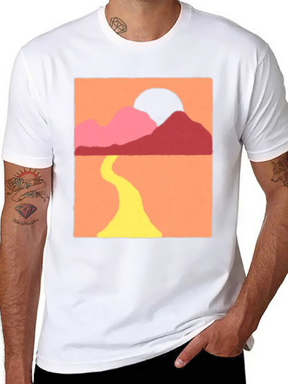 Sunset Mountain Graphic Tee - Stylish Comfort