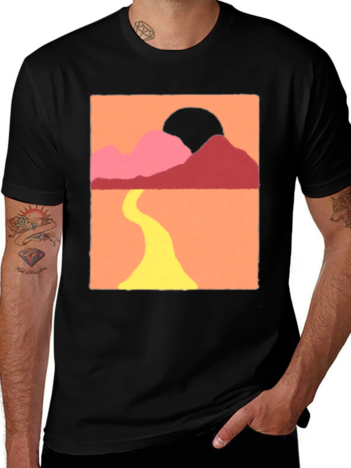 Sunset Mountain Graphic Tee - Stylish Comfort