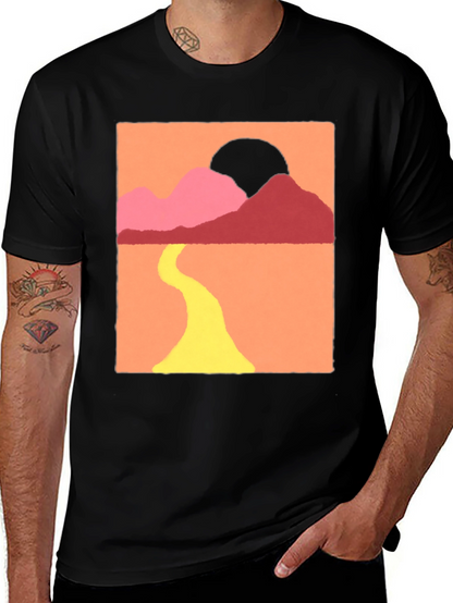 Sunset Mountain Graphic Tee - Stylish Comfort