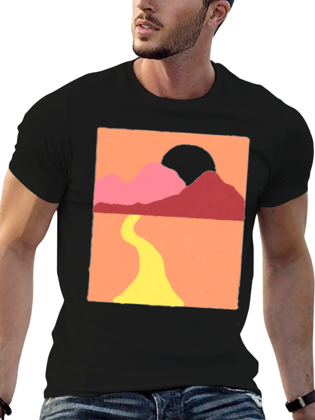 Sunset Mountain Graphic Tee - Stylish Comfort
