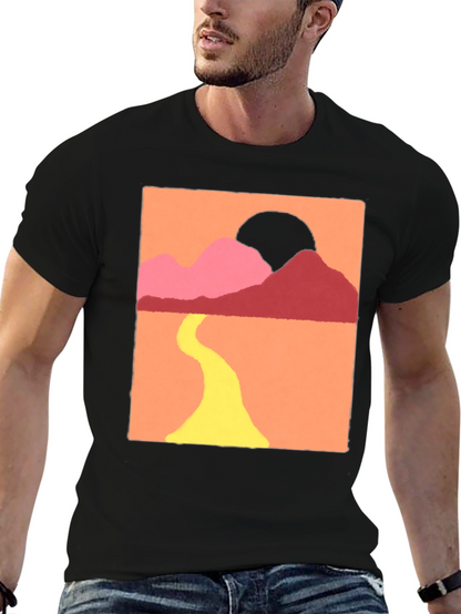 Sunset Mountain Graphic Tee - Stylish Comfort