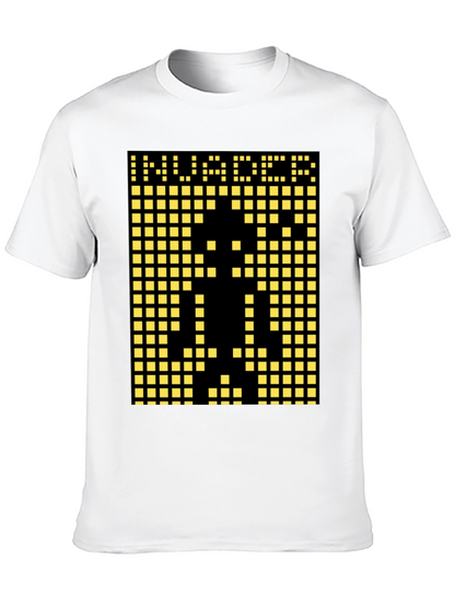 Invader Pixel Art Graphic T-Shirt - Black