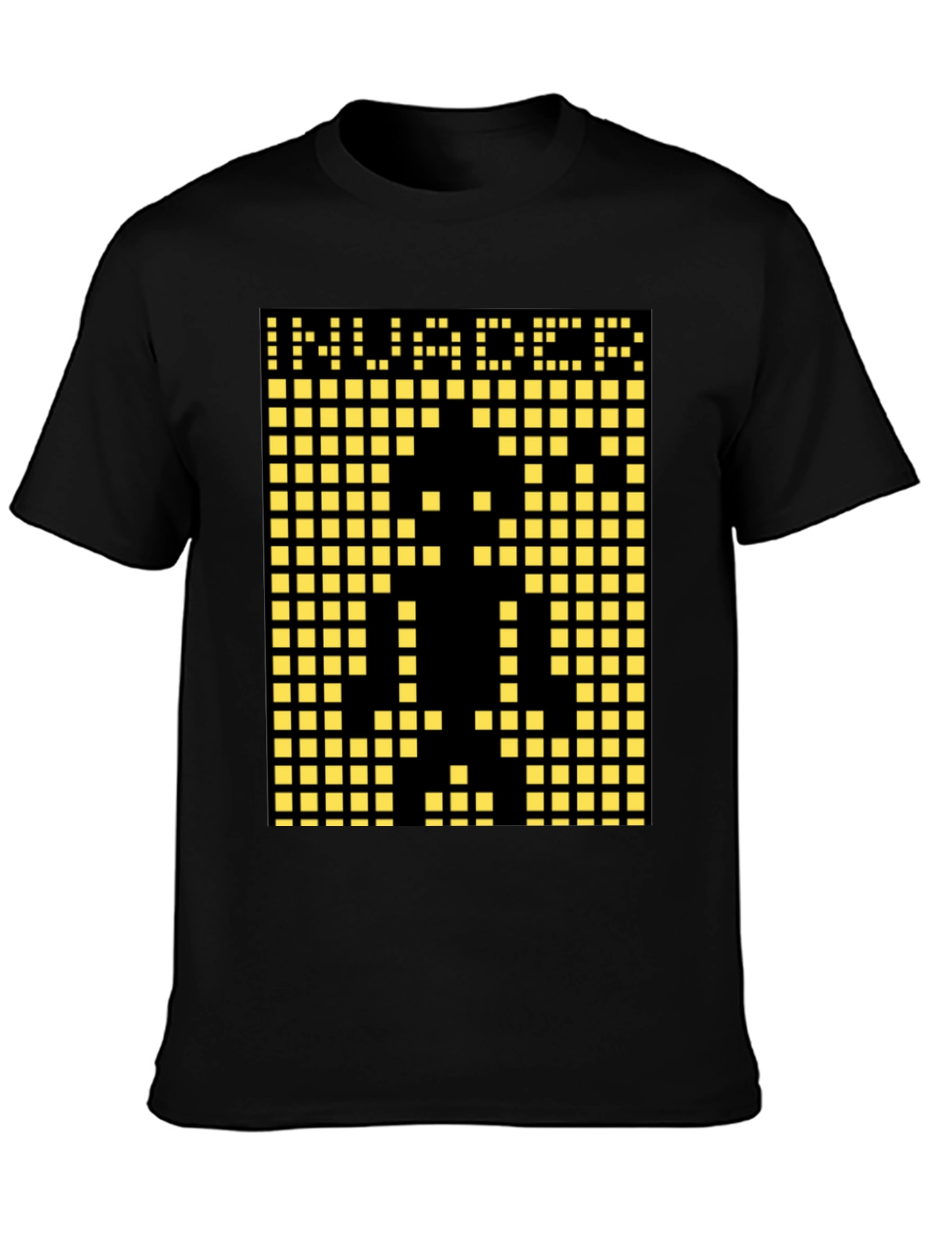 Invader Pixel Art Graphic T-Shirt - Black
