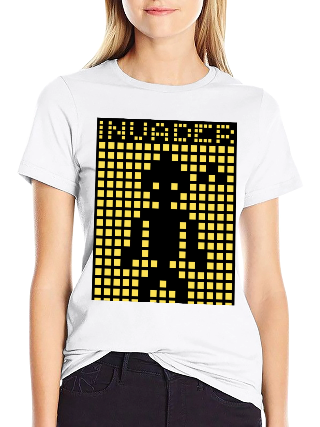 Invader Pixel Art Graphic T-Shirt - Black